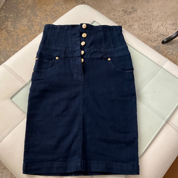 NWOT SEXY DENIM   HIGH WAISTED  CORSET PENCIL SKIRT 😍😍😍 - Picture 5 of 15